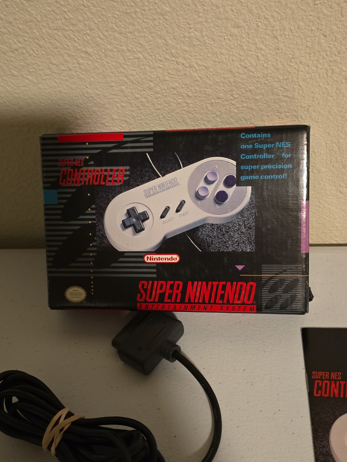 Super Nintendo SNES Controller CIB COMPLETE IN BOX TESTED AND WORKING!