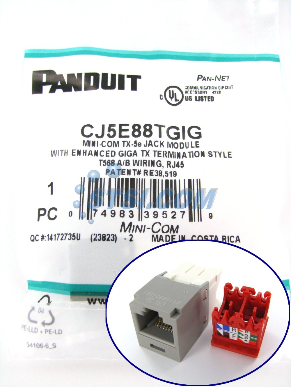 Panduit CJ5E88TGIG Cat5e Mini-Com Jack Gray ~STSI