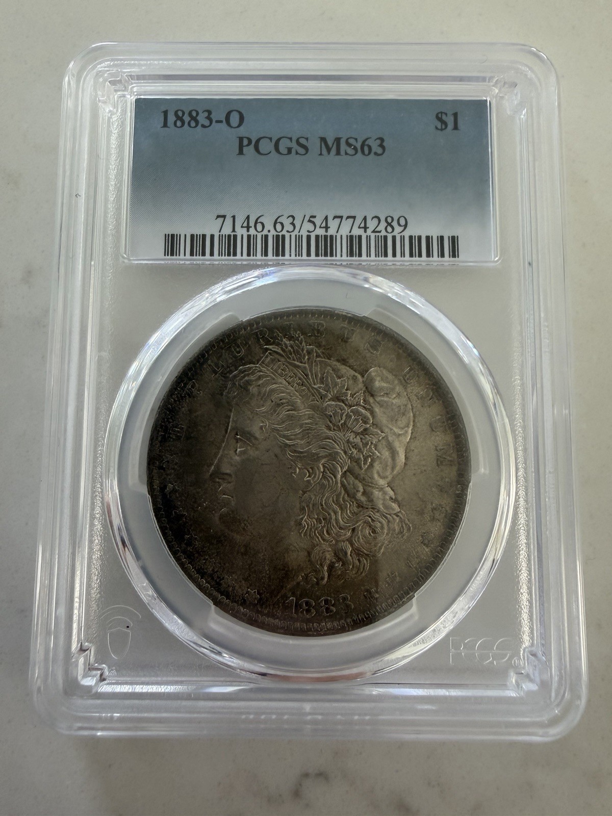 1883 O Morgan Silver Dollar PCGS MS63 Slabbed 90% Silver Toning Toner Luster