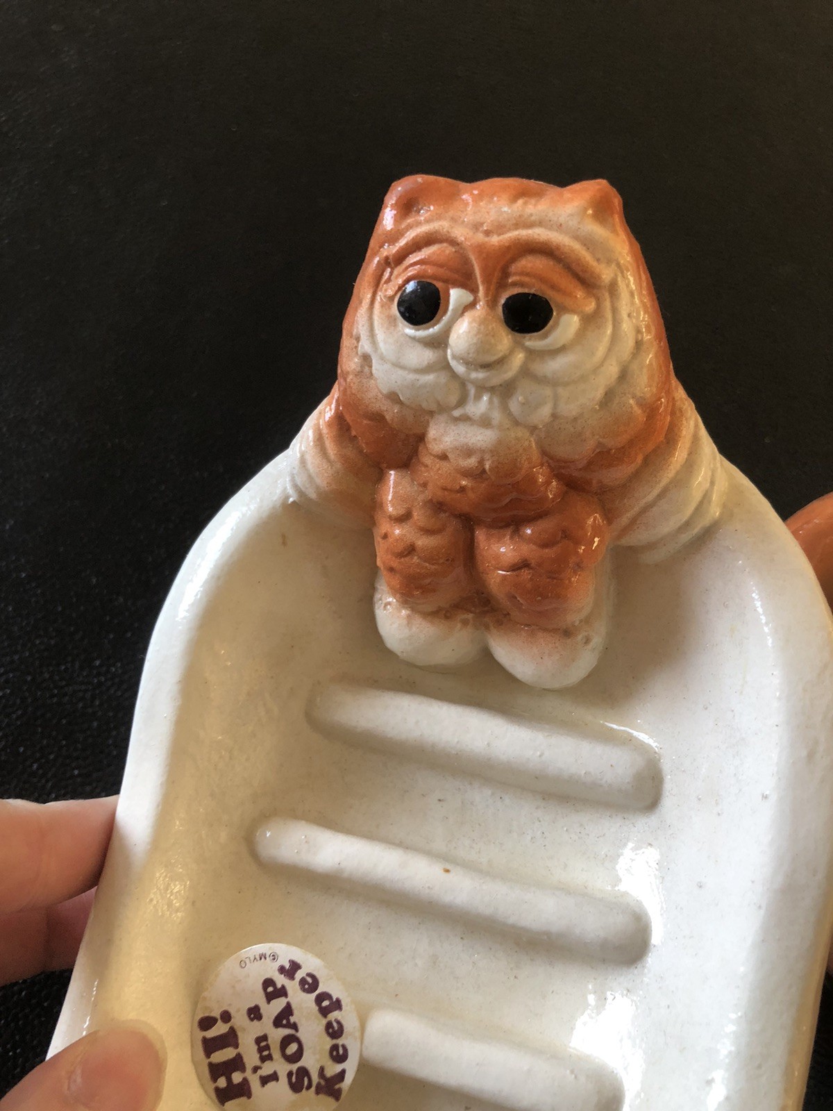 Vintage 70s Owl Toothbrush Holder Caddy Soap Dish Cup Holder Set Bathroom Decor