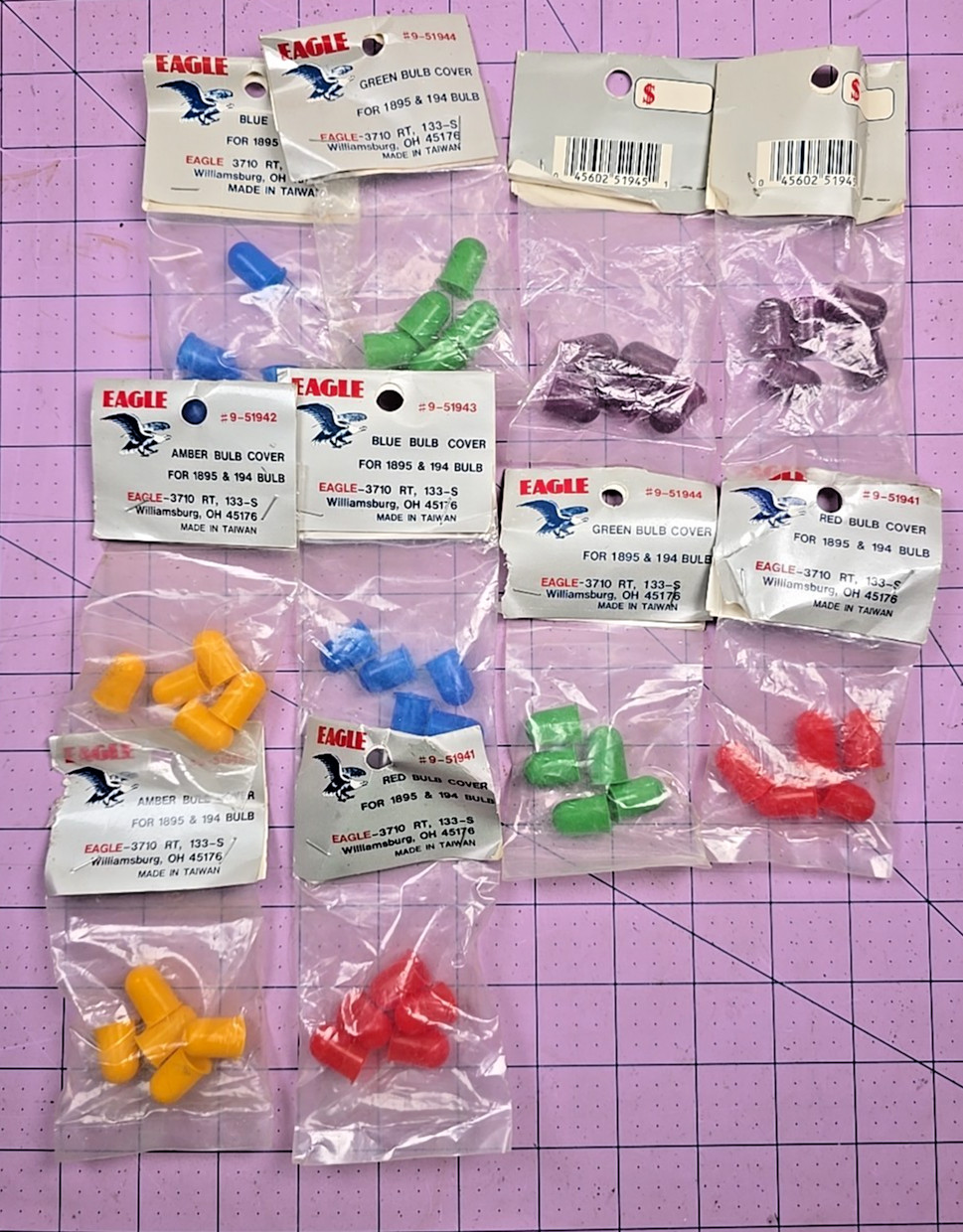1 Pack of Eagle incandescent bulb covers for 1895 and 194 bulbs - choose color