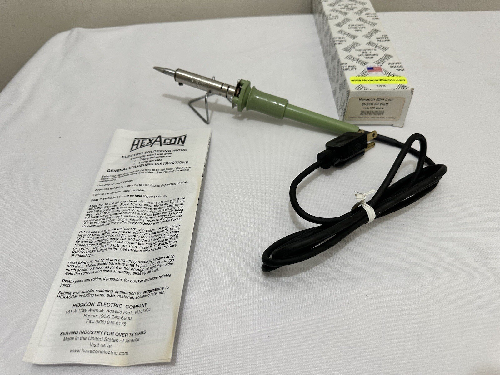 Hexacon SI-23A 50W Mini Soldering Iron 1/4" Tip 1000 degrees Great Price