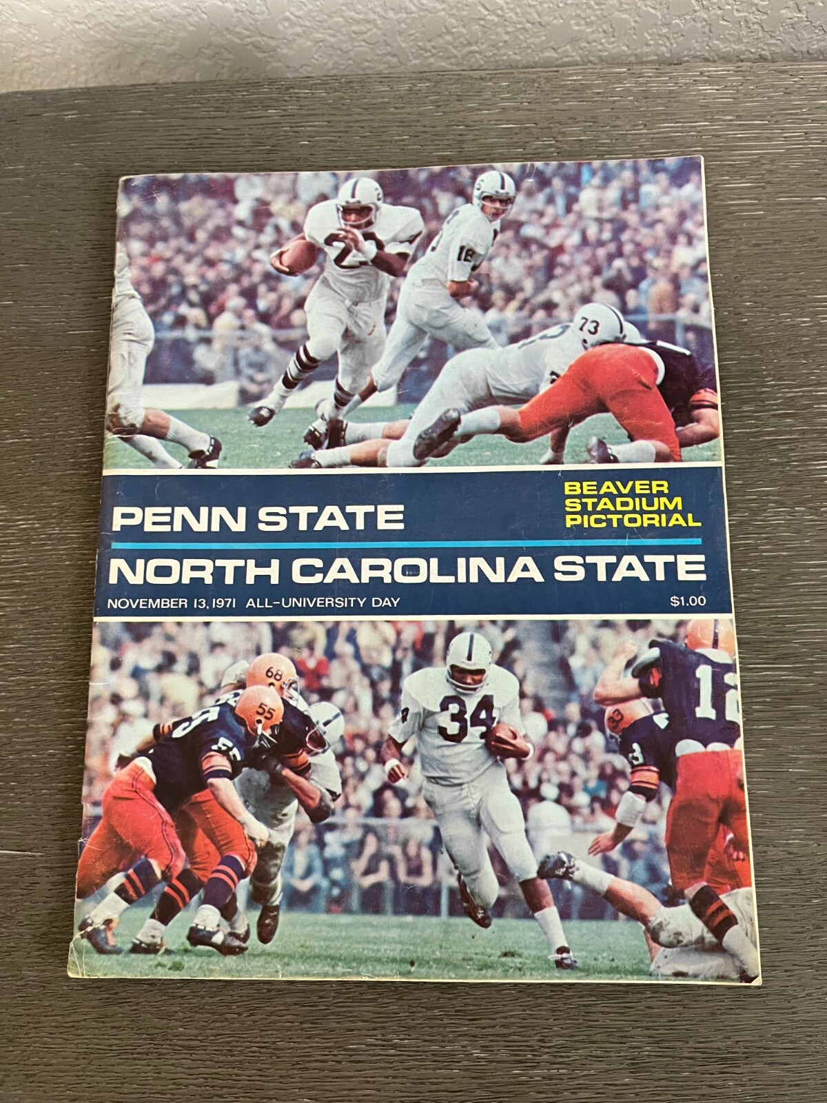 Vintage 1971 Penn State vs NC State Program - Beaver Stadium