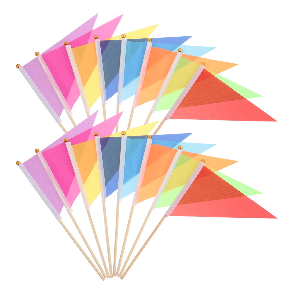 16pcs Marker Flag, Triangular Yard Flags for Garden Surveying and Dog Training,