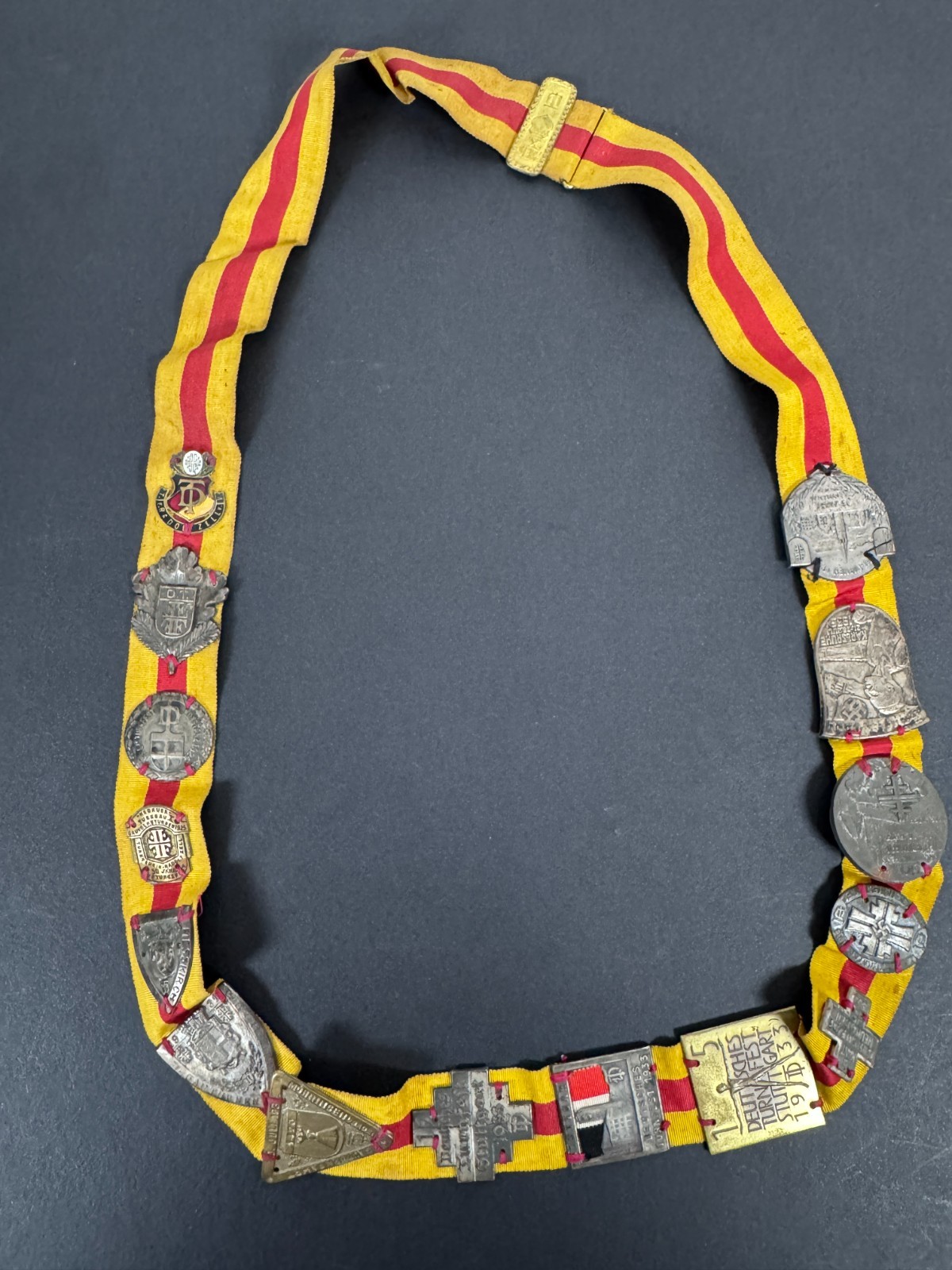 German Medal Ribbon full of Tinnies & Day Dadges 1924-1935 Weimar Republic