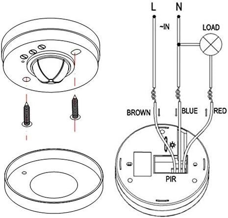 360 Degree Ceiling Occupancy Sensor PIR Motion Sensor Switch with 3 detectors,10