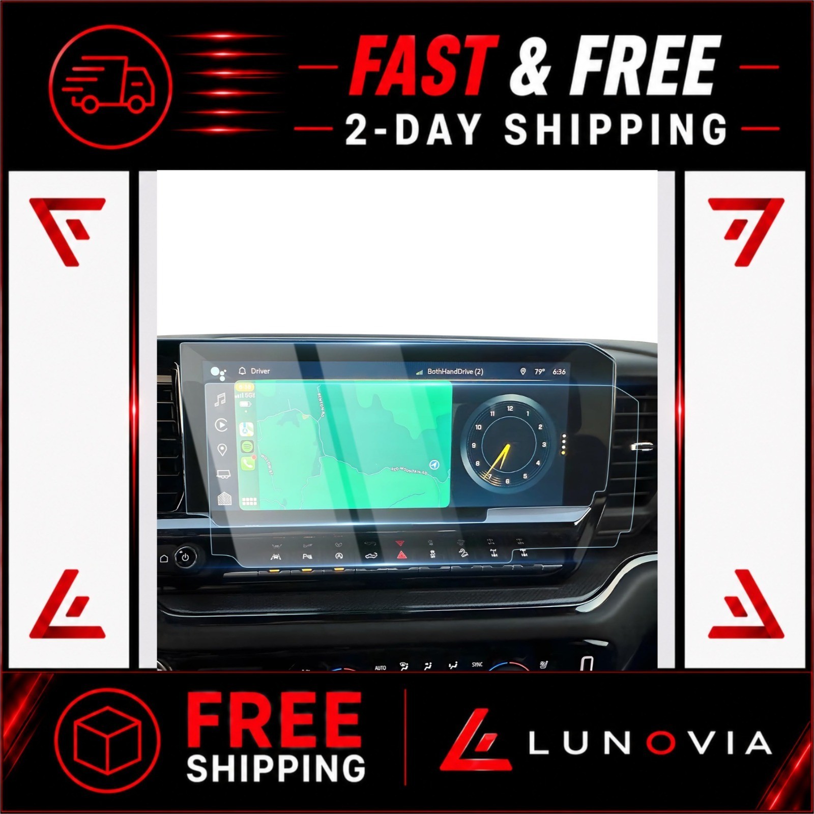Karltys 2 Pack 13.4" Screen Protector for 2022-2025 Chevy Silverado