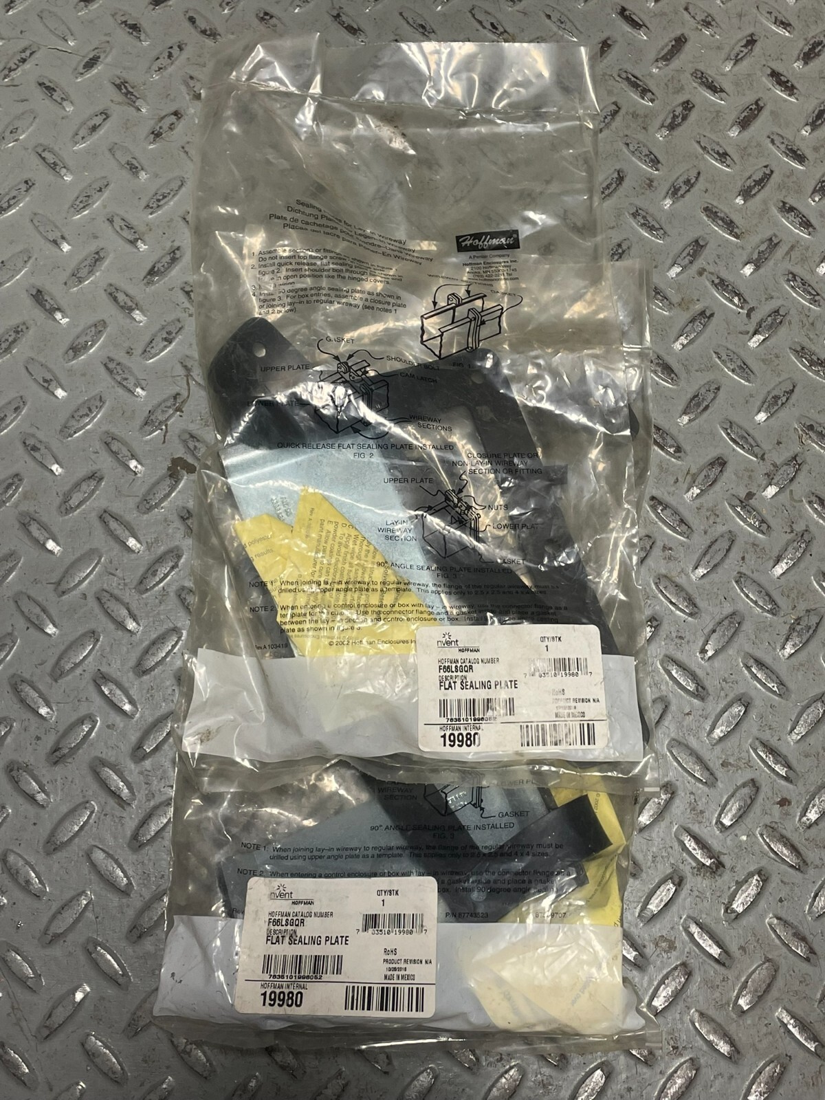 (Lot of 2) HOFFMAN F66LSGQR FLAT SEALING PLATE