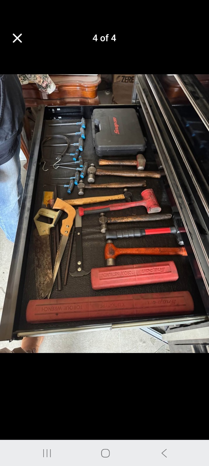 snap on tool box with tools.