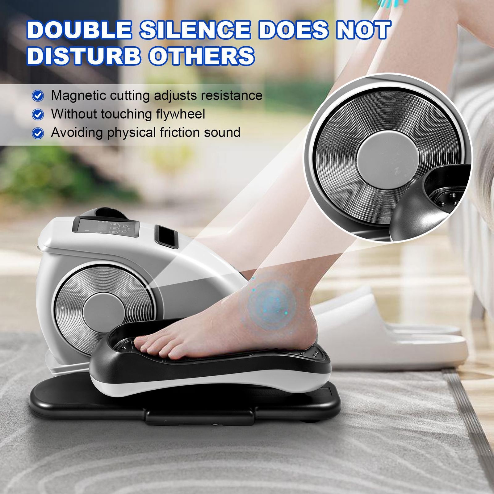Under Desk Elliptical Machine Portable Electric Leg Exerciser with Remote