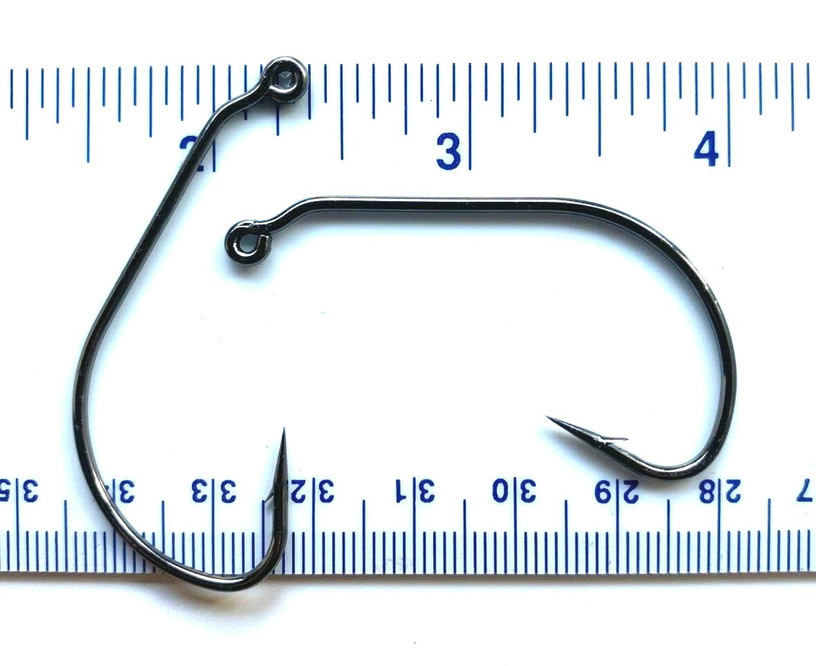 100 GT 91768 Black Nickel 28 Degree Wide Gap Jig Fish Hooks size 3/0