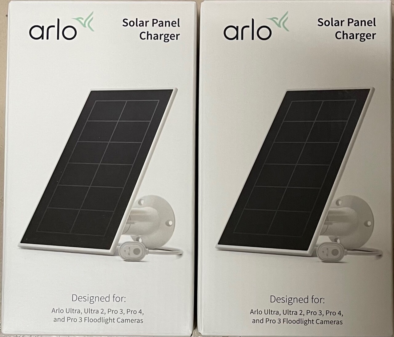 2 Pack Arlo Solar Panel Charger for Ultra, Ultra 2, Pro 3 & Pro 4