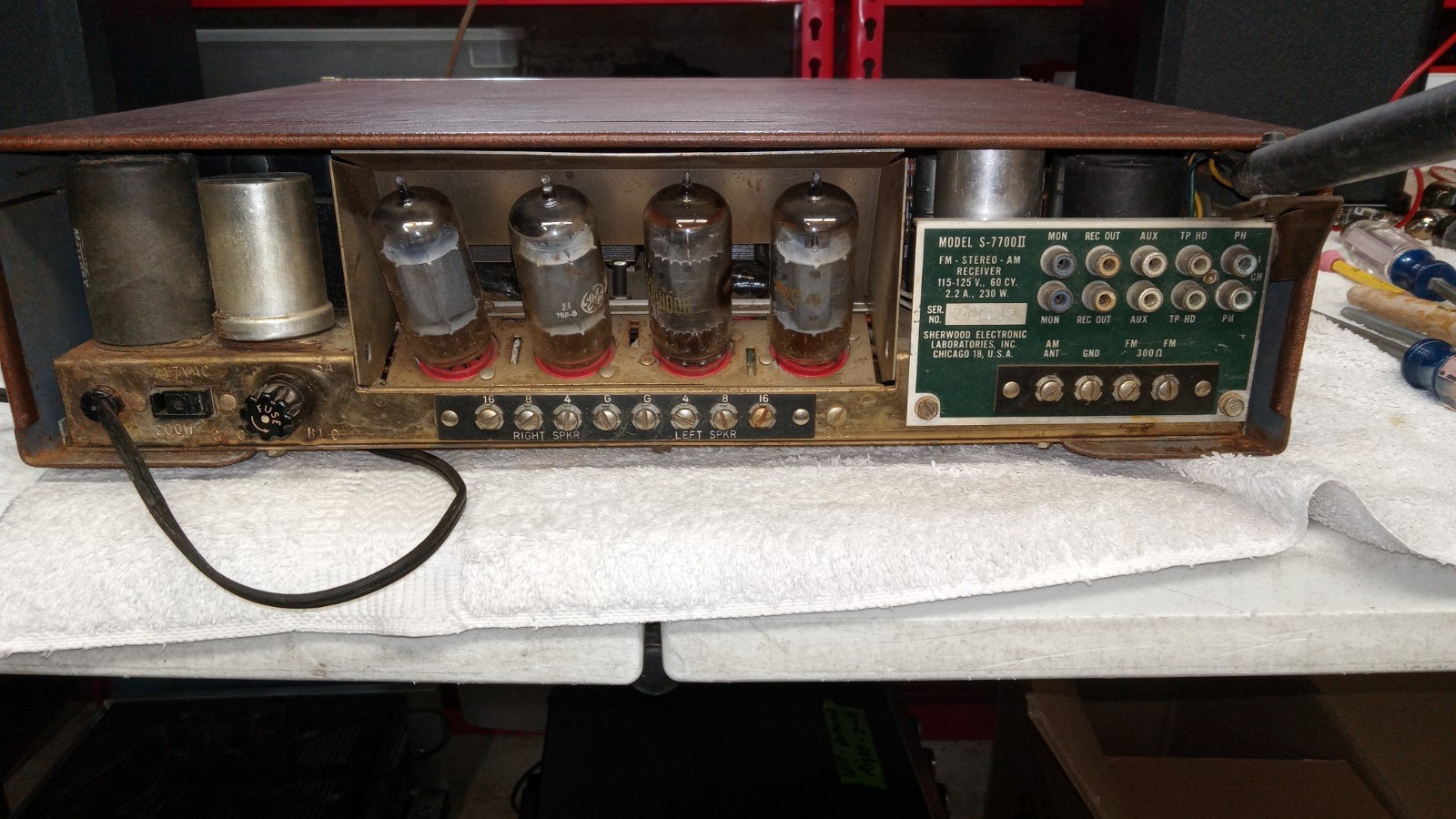 Sherwood S-7700 II Stereo Tube Amplifier AM FM Tuner Works Sounds Nice