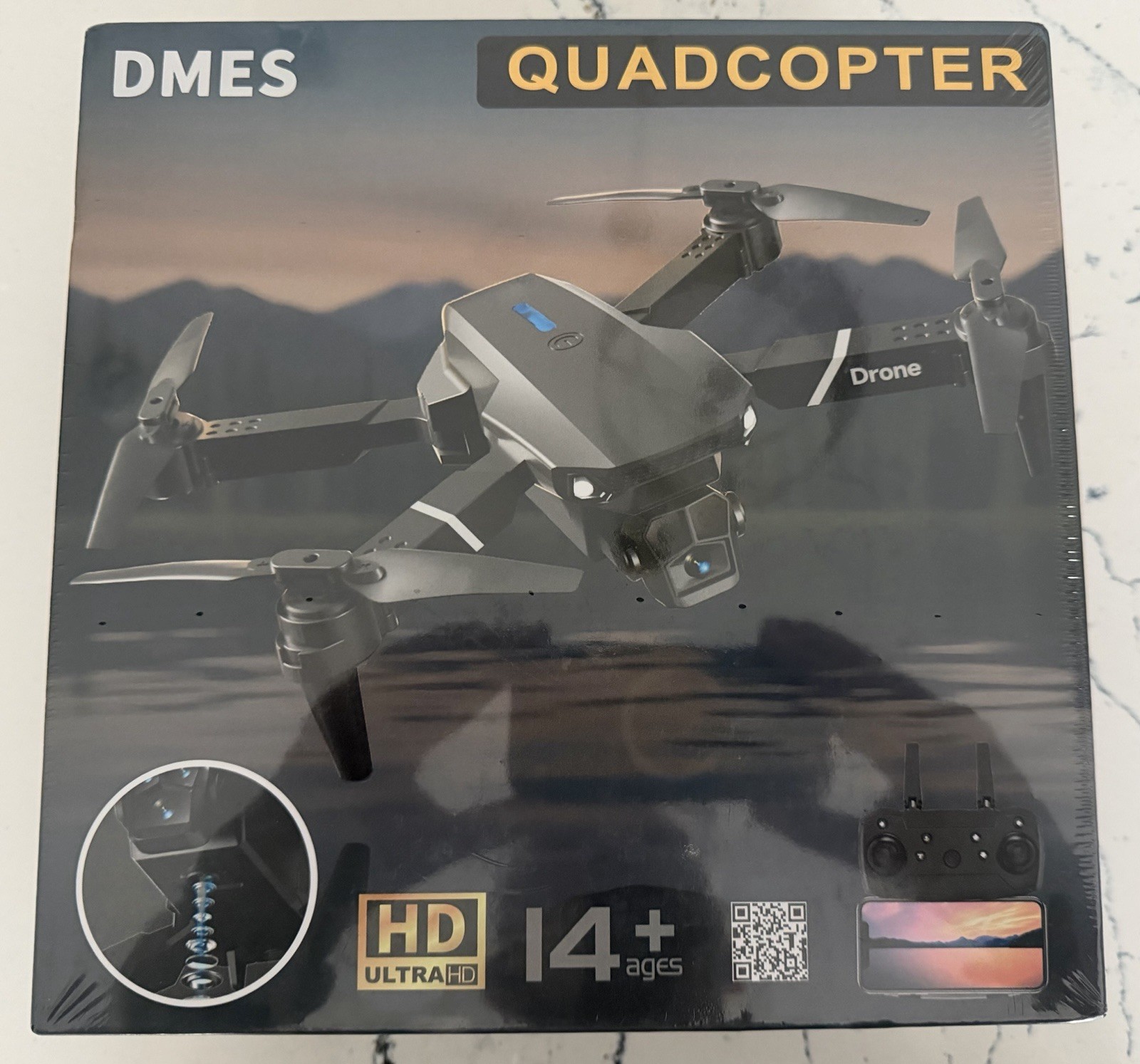 DMES P13 Quadcopter Drone HD Camera Optical Flow Dual Lens Lamp 360° Roll Black
