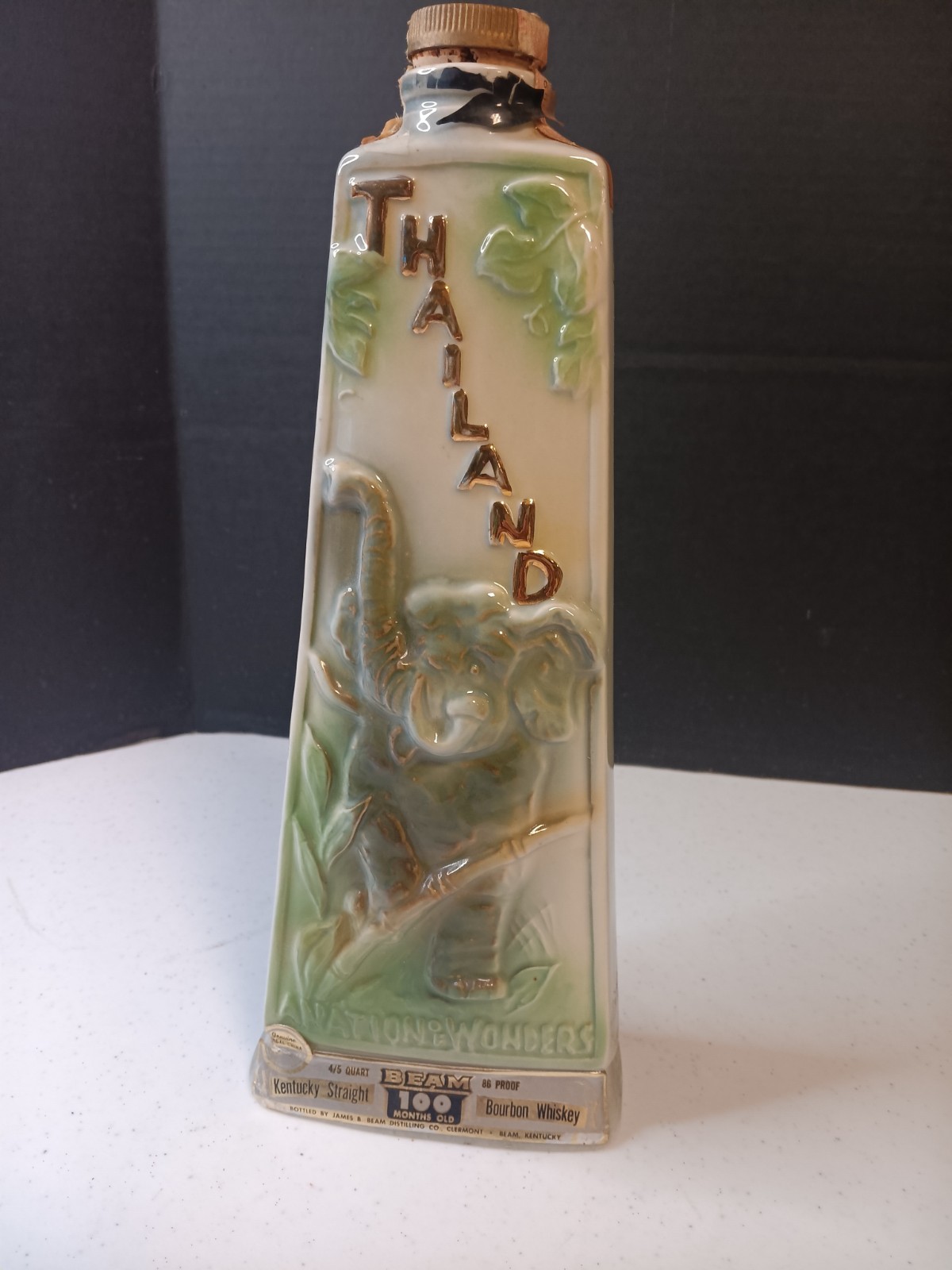 Vintage 1969 Jim Beam Thailand 'A Nation of Wonders' Empty Decanter Bottle