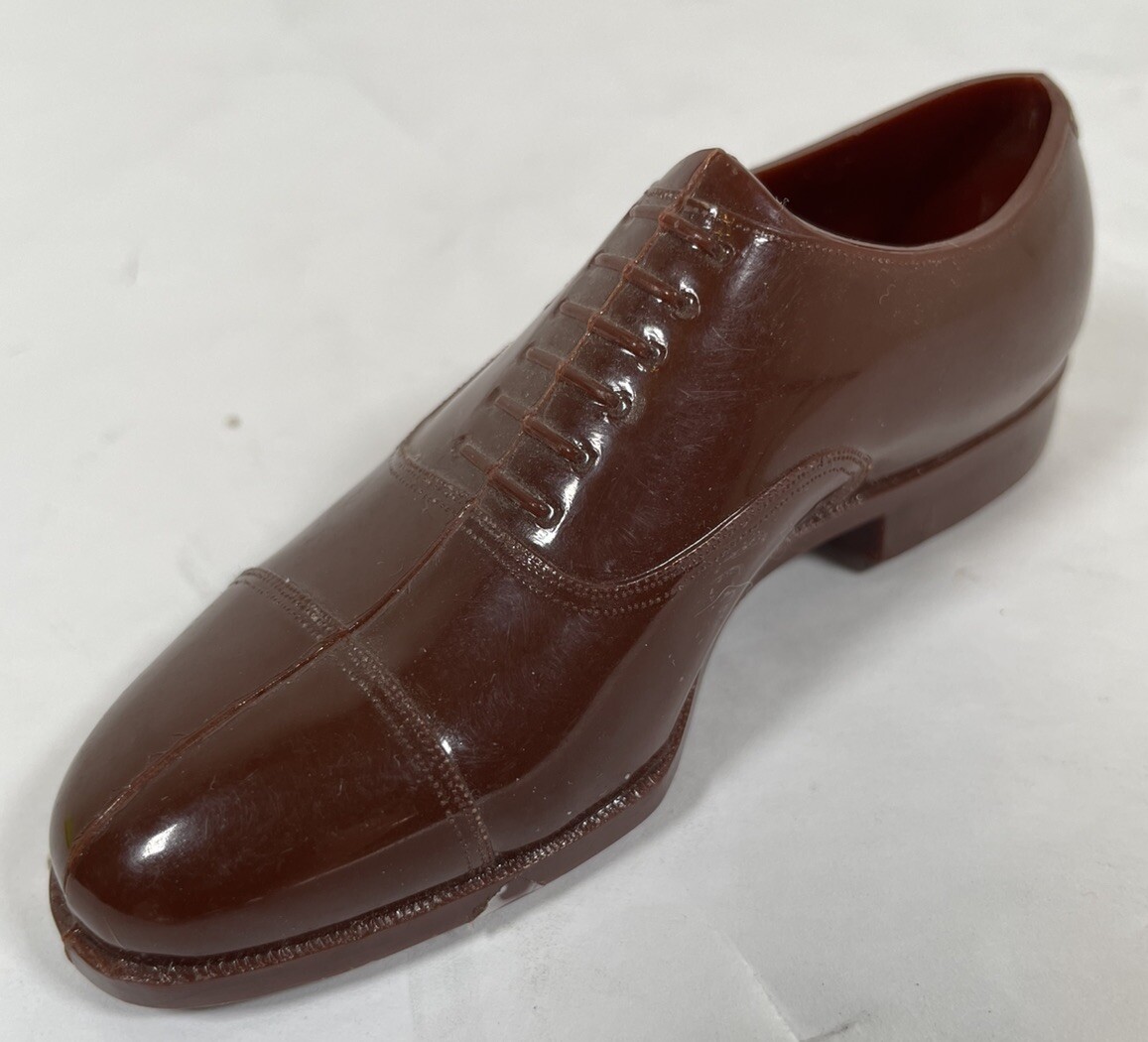 Vintage Roblee Miniature Salesman Sample Brown Plastic Brogue Shoe Advertising