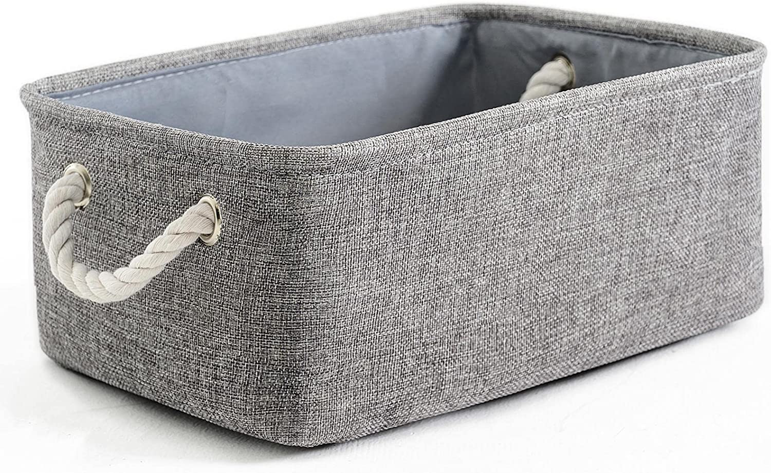 Thewarmhome Storage Bins for Shelves - 11.8X7.9X5.2 Inch Grey Small Storage Bask