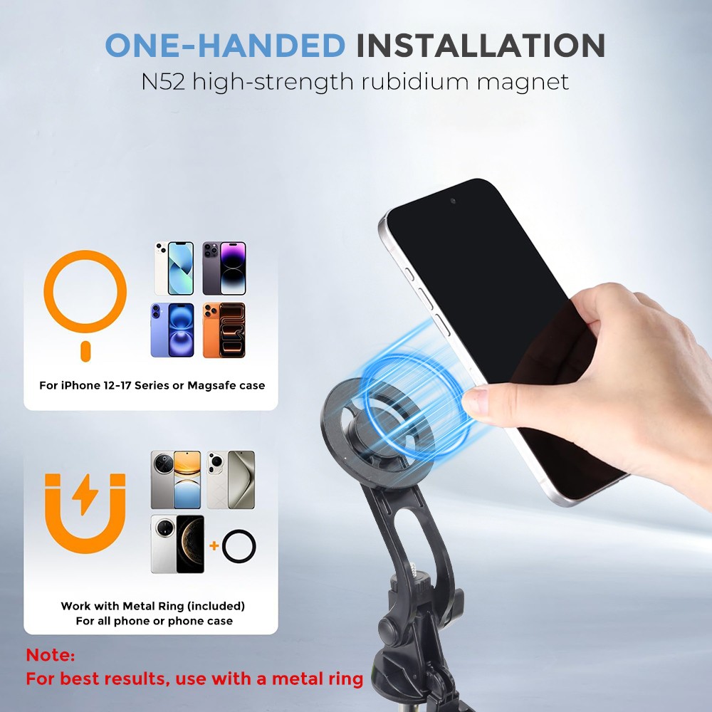 67in Magnetic Phone Tripod & Selfie Stick Extendable w/Remote for iPhone/Android