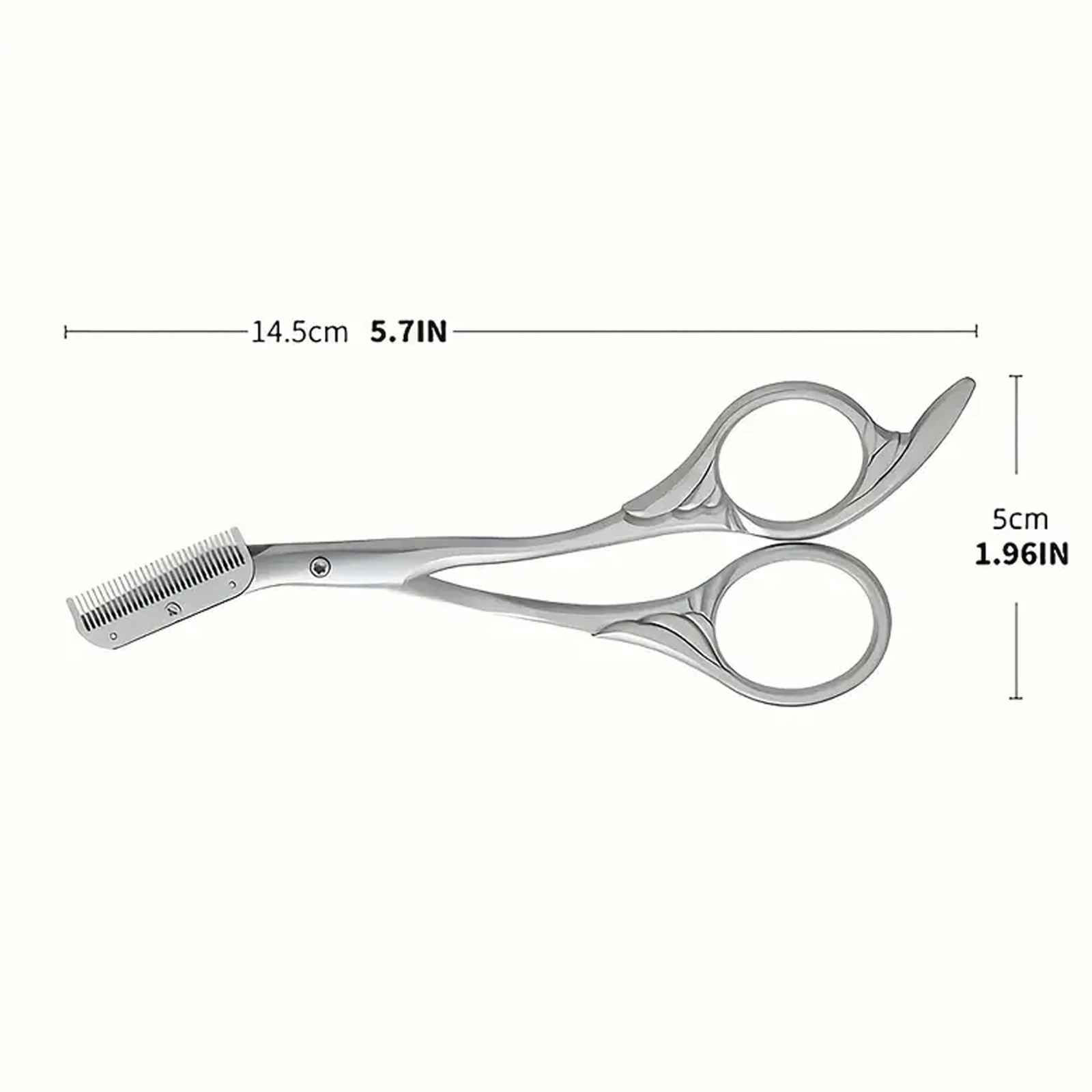 Stainless Steel Eyebrow Scissors with Comb - Precision Brows Grooming Tool