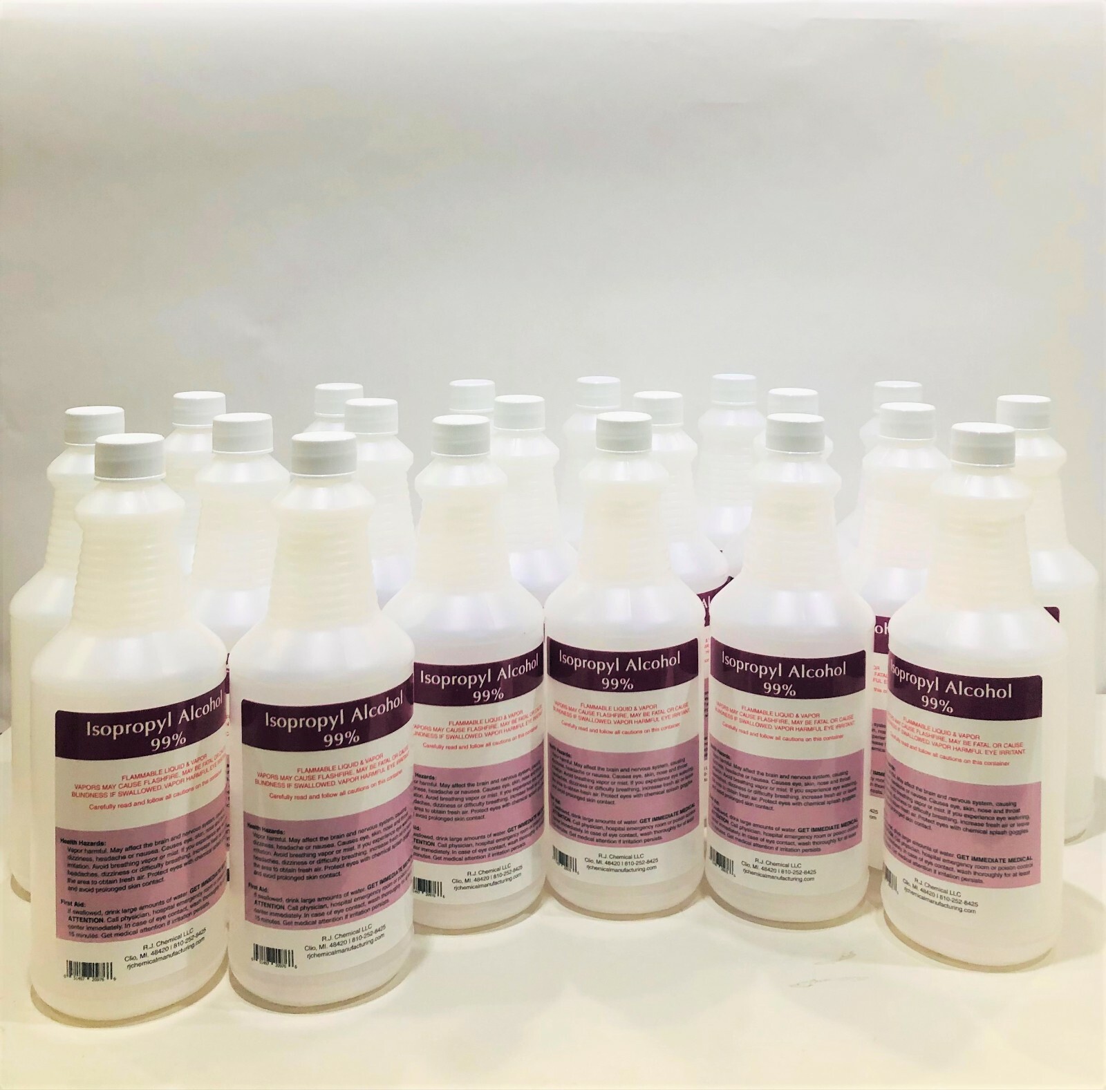 ISOPROPYL ALCOHOL 99% - 100% PURE-5 GAL PACKED IN 20 QTS .