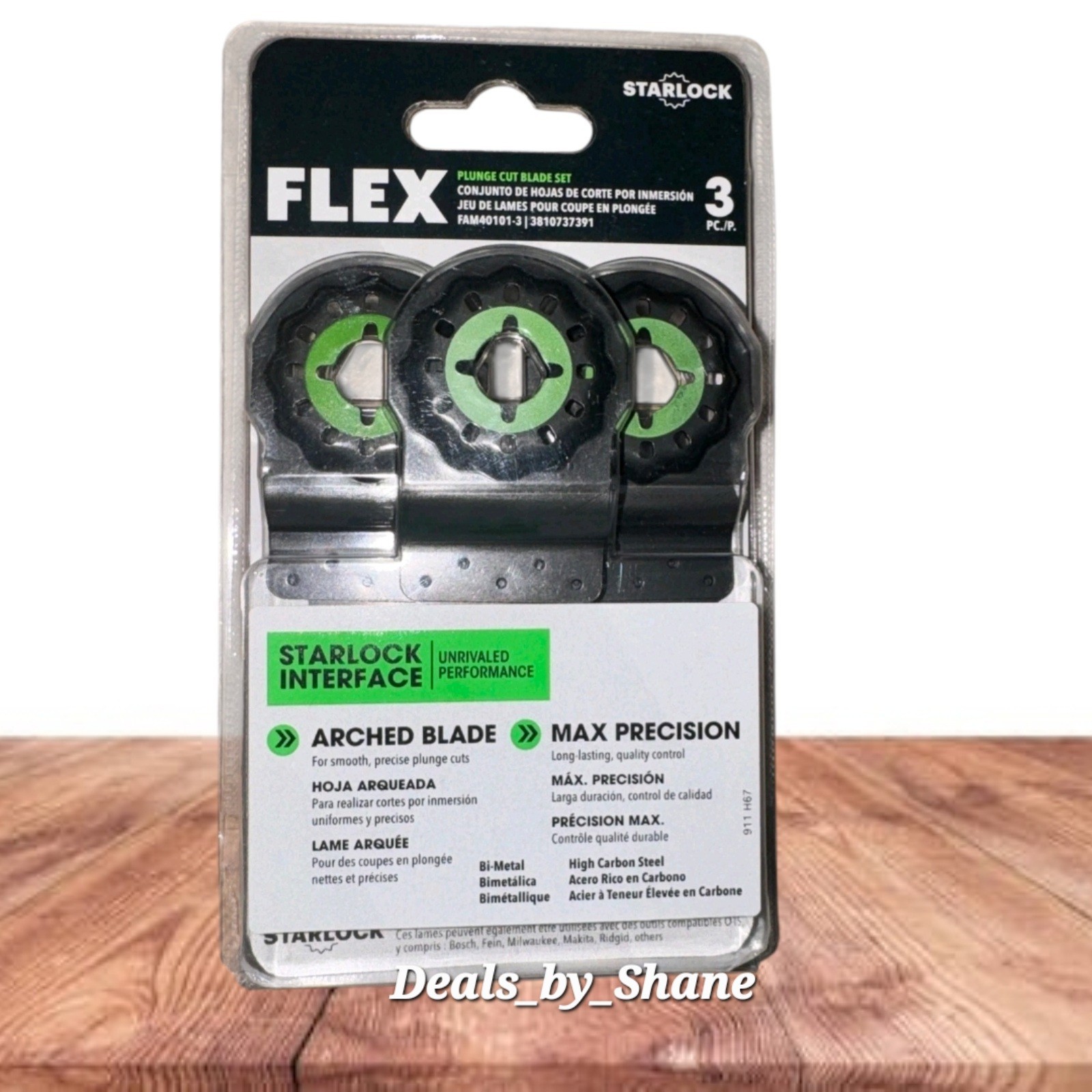 Flex FAM40101-3 Starlock Plunge Cut Oscillating Multi-Tool Blade Set 3pc