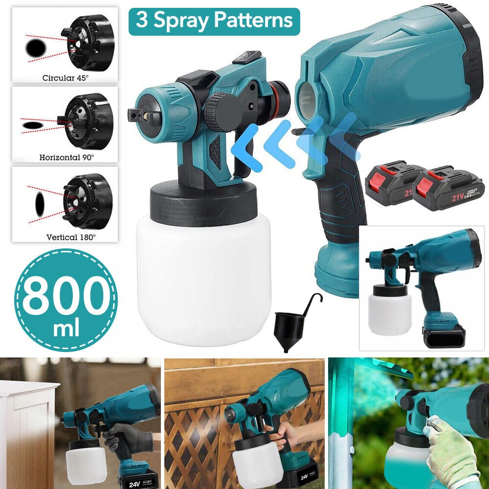 High Pressure Cordless Paint Sprayer With 2 Battery Electric Spray Gun 30000RPM