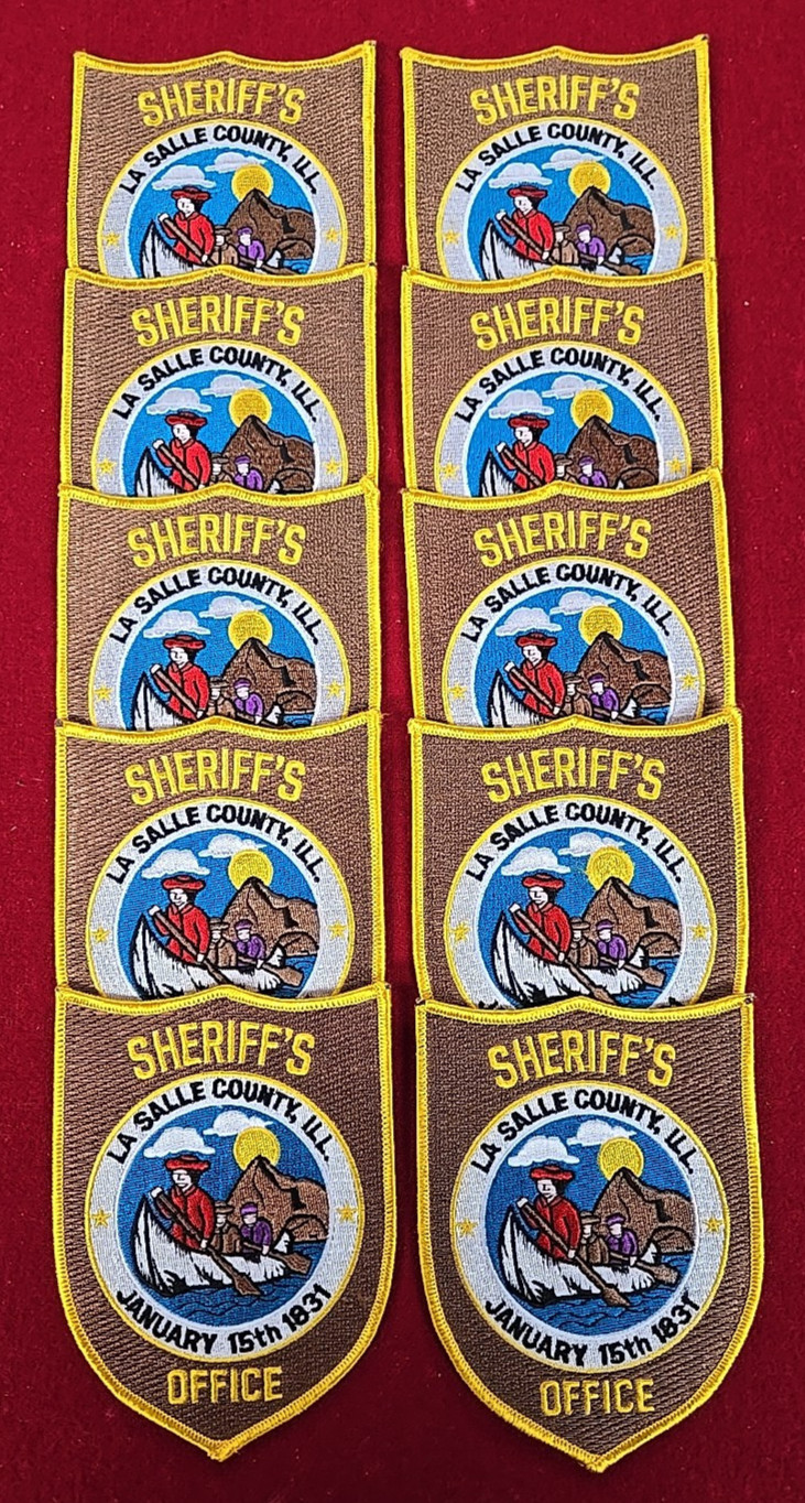 La SALLE COUNTY ILLINOIS POLICE Patch Lot 10 Police Patches SHERIFF POLICE PATCH
