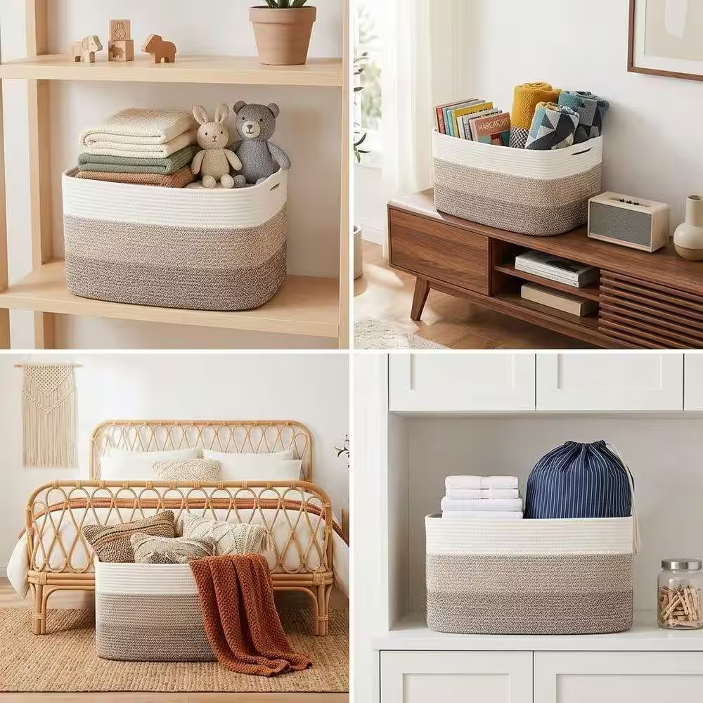 Brown 12 X 21 X 16 Rectangle Brown Laundry Basket (1-Pack)