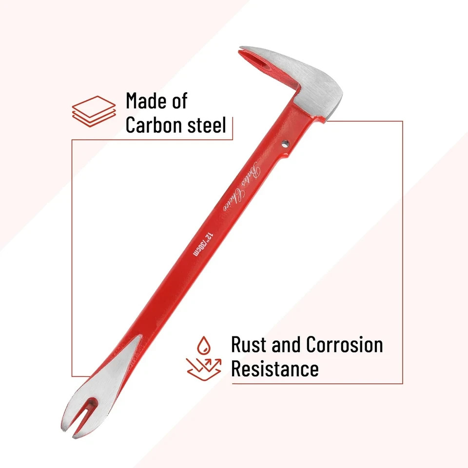 Bates- Pry Bar Nail Puller Set, 3 Pack, 8"/10"/12", Nail Puller Tool, Small Pry