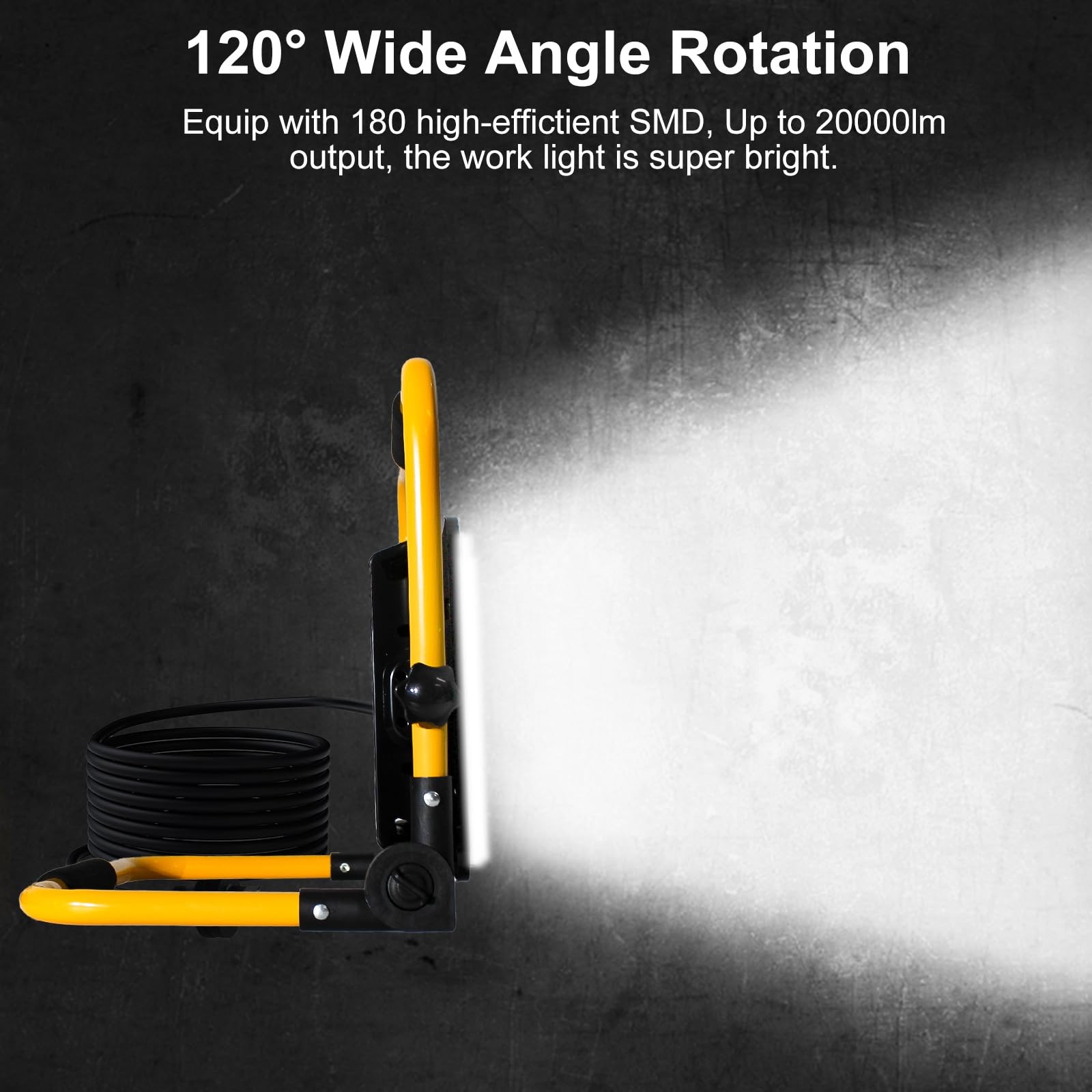 200W LED Work Light, 20000LM 6500K Work Lights on Stand, Portable Work Light,...