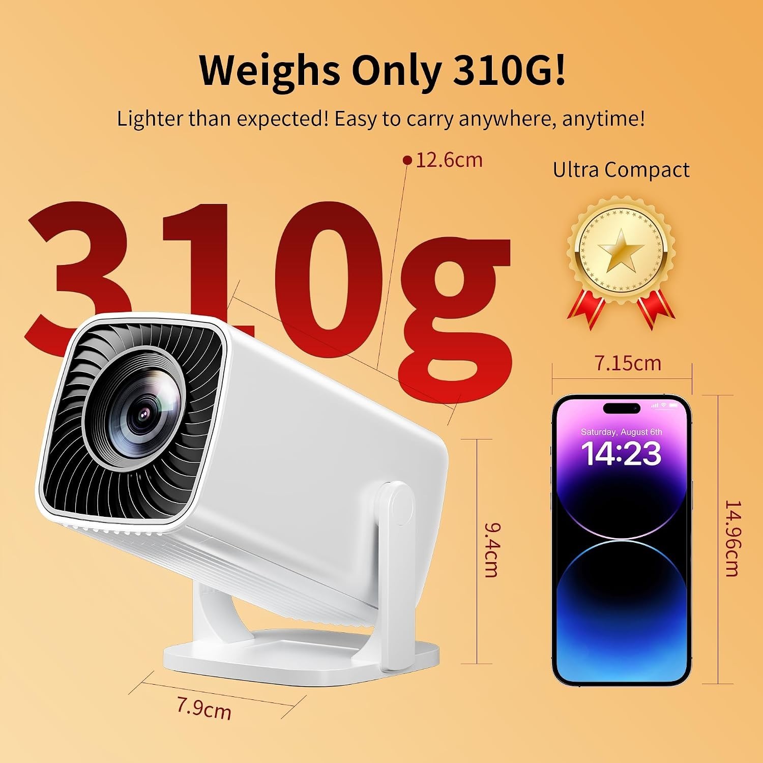 Lightweight Mini Projector with Built-in Speaker & Electric Keystone Correction