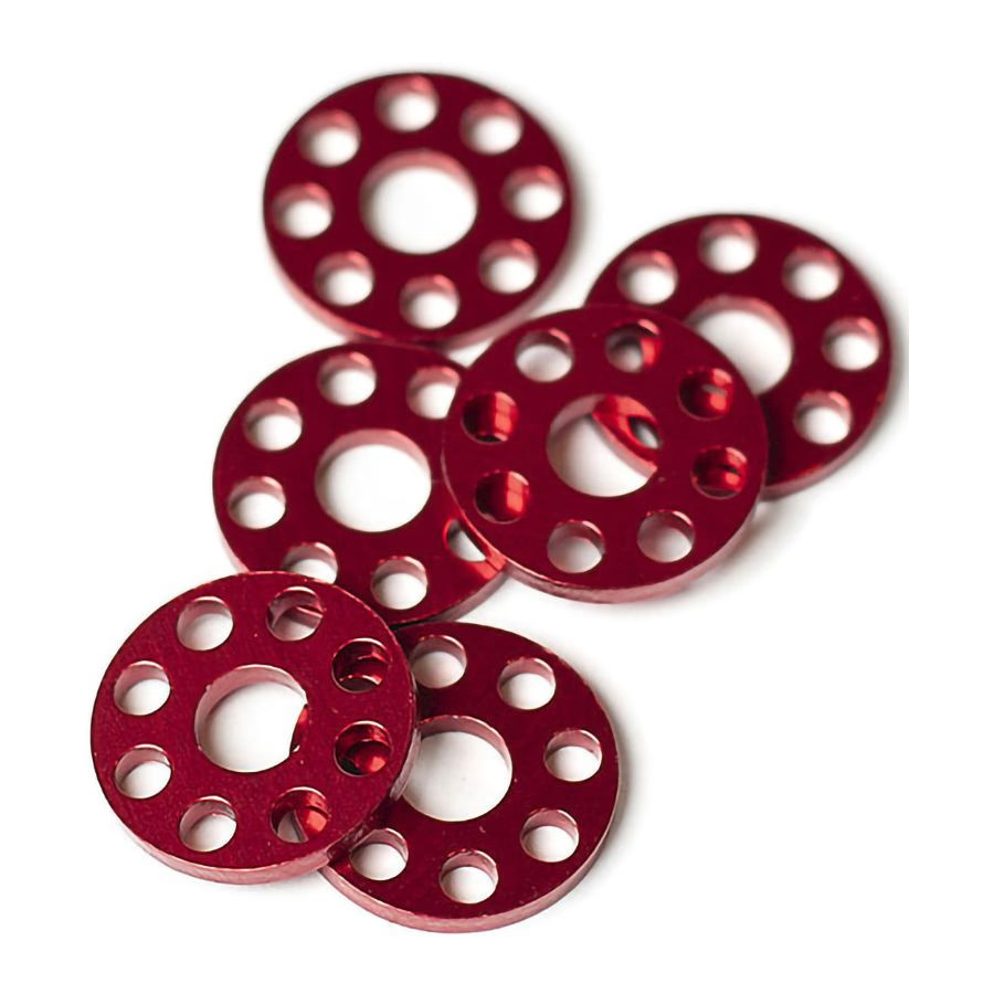 Factory Effex Drilled Washers - Red, 18mm 22-36702