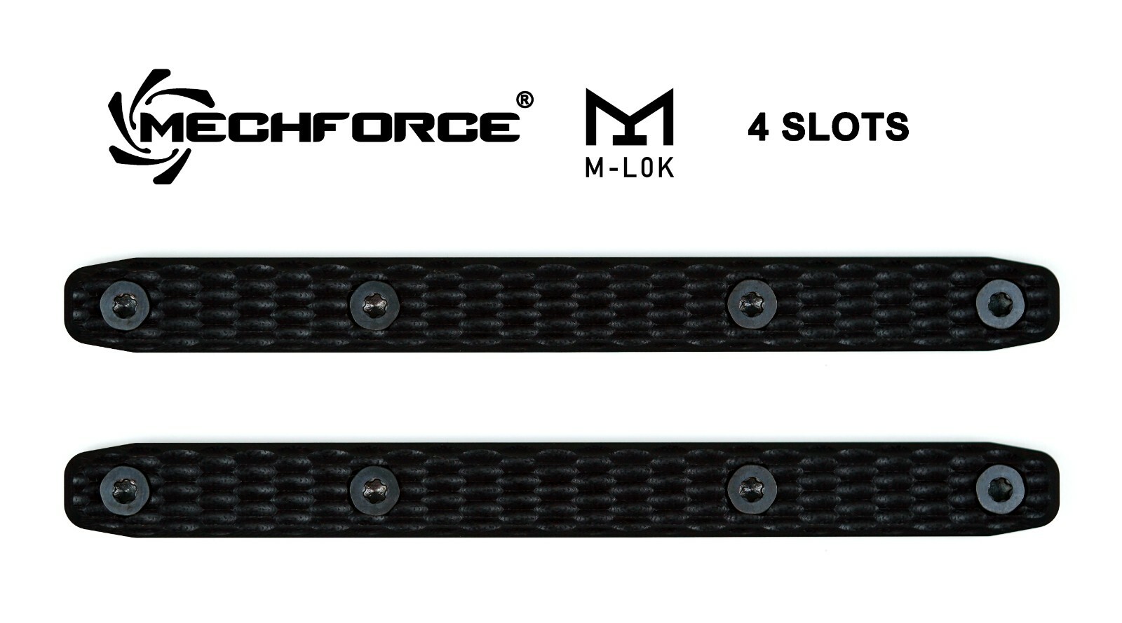 Mechforce G10 Scale Hand Grip Panel for MLok Rail Cover, 4 Slot Length (2 Pack)