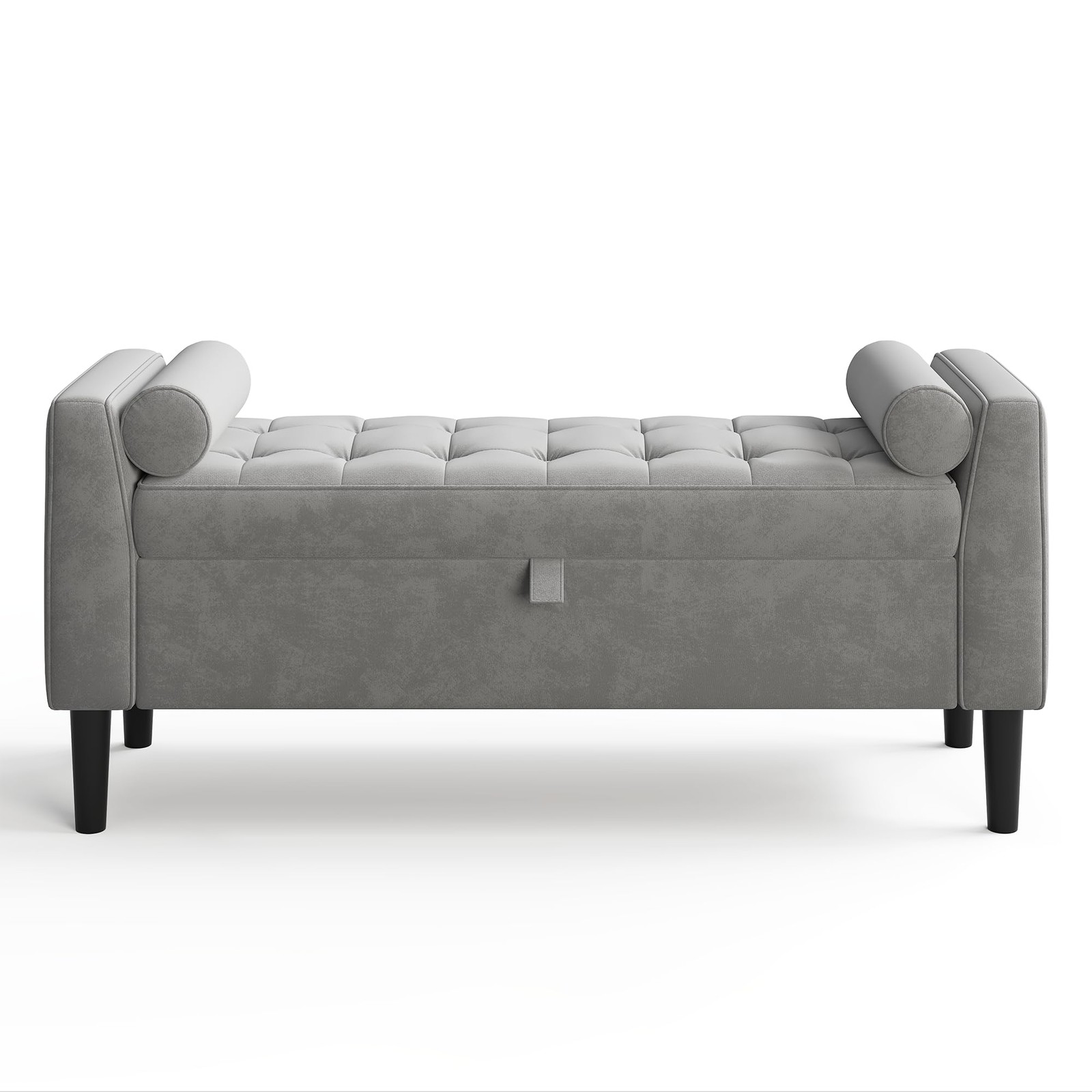 46.5 in Storage Ottoman Bench – Upholstered End-of-Bed Storage Chest with Rol...
