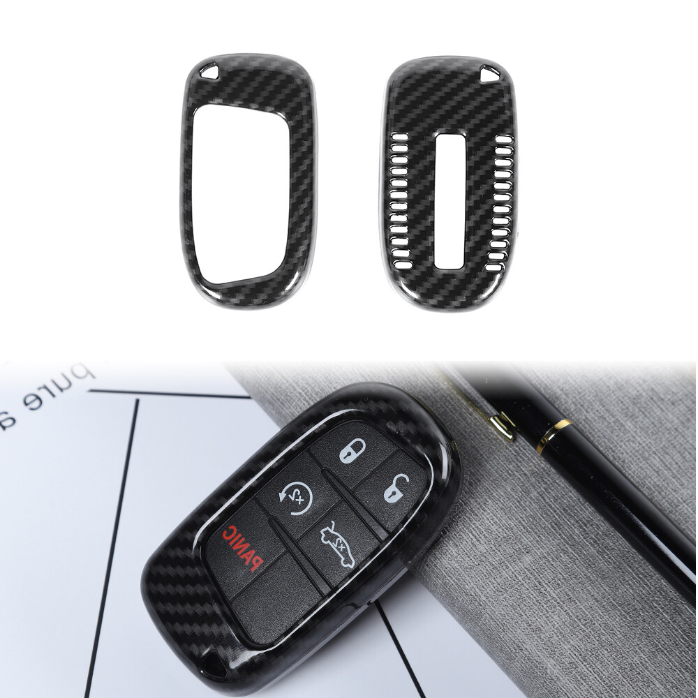 Carbon Fiber Key Fob Cover Case Protector for Dodge Challenger 15+ & Durango 14+