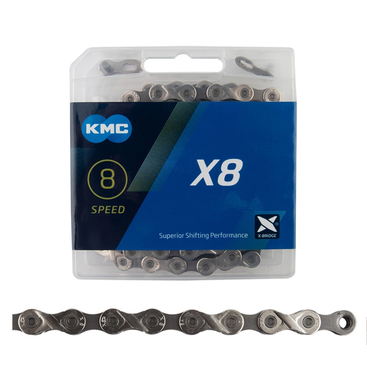 KMC X8 Chain 5/6/7/8 Speed Silver Full Nickel Plated - New X8.99 Model