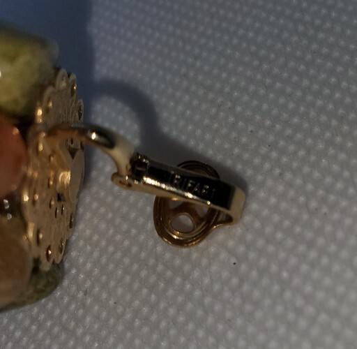 Vintage Bead Rock Stone Clip-On Earrings Nice!