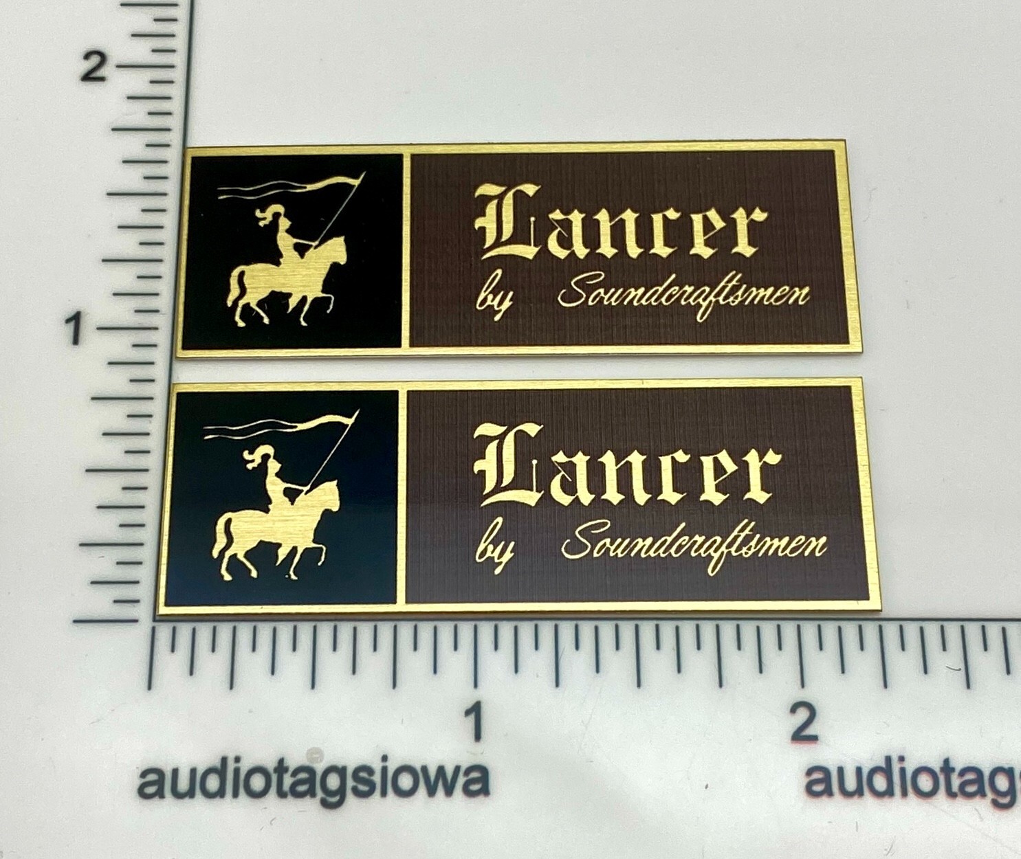 Lancer by Soundcraftsman  Speaker Grill  Badges Pair Custom Aluminum