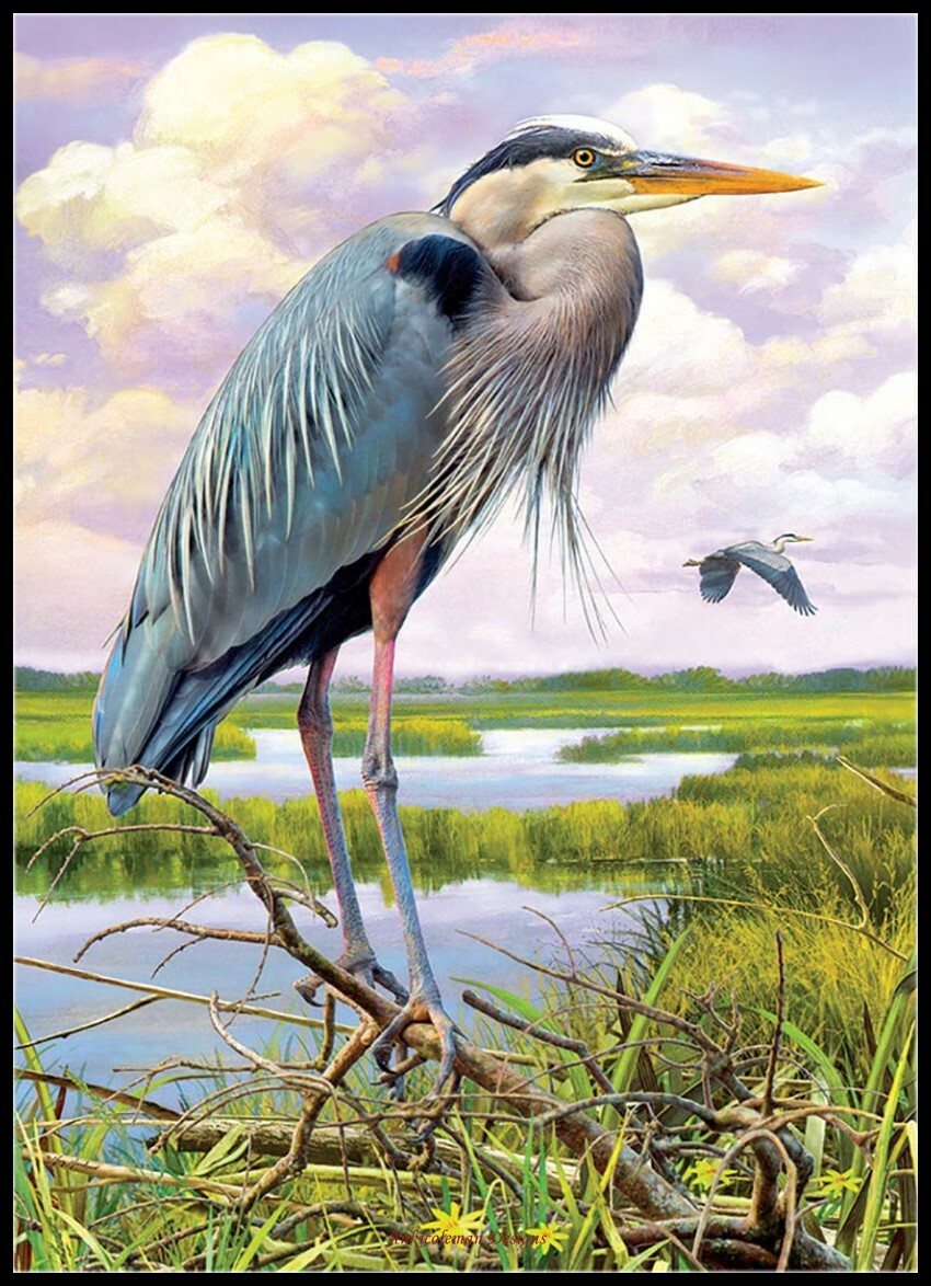 Charts Needlework DIY - Counted Cross Stitch Patterns - Heron