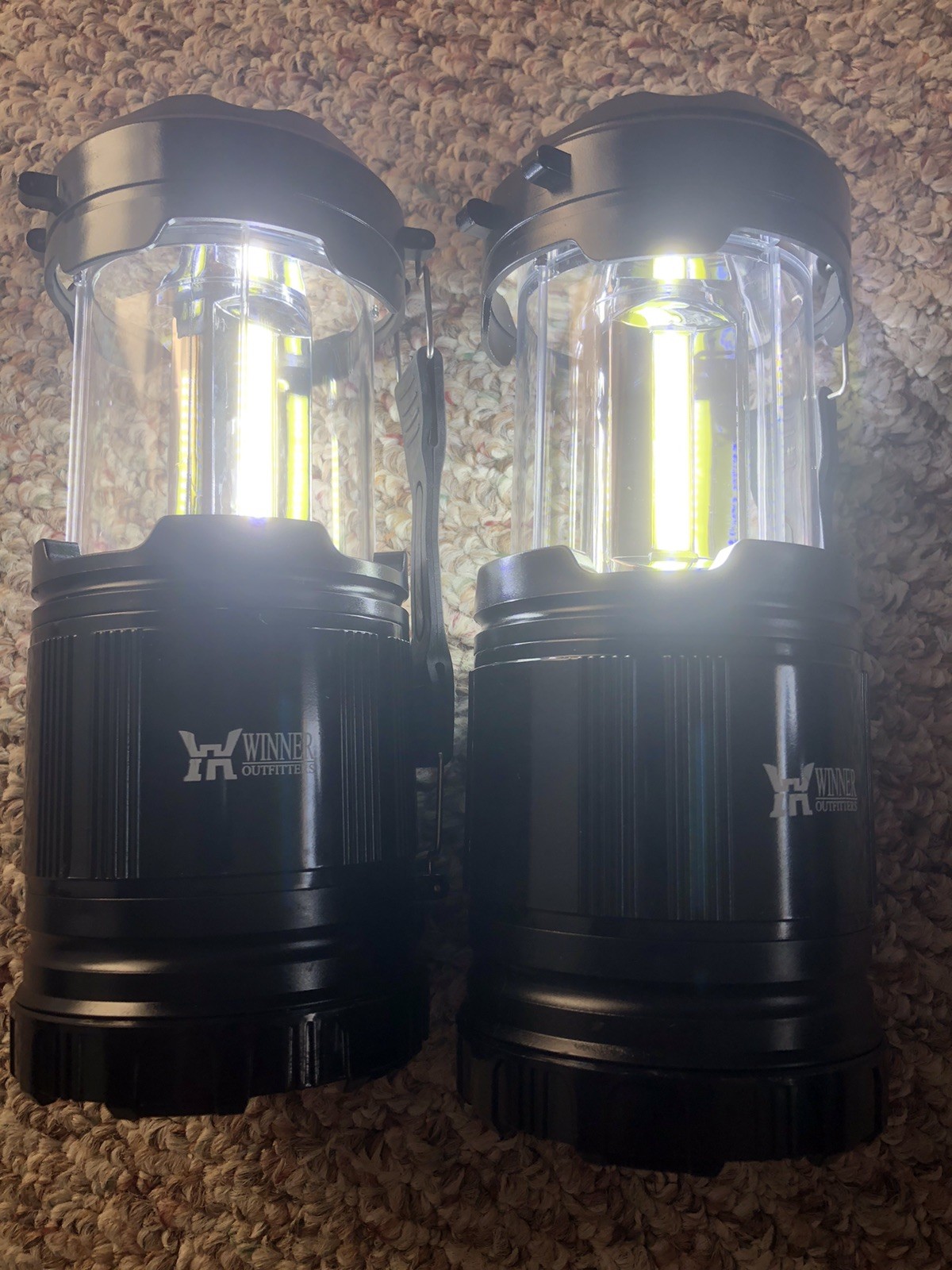 New Winner Outfitters 2 Pack Mini Camping Lantern Flashlight LED Portable Light