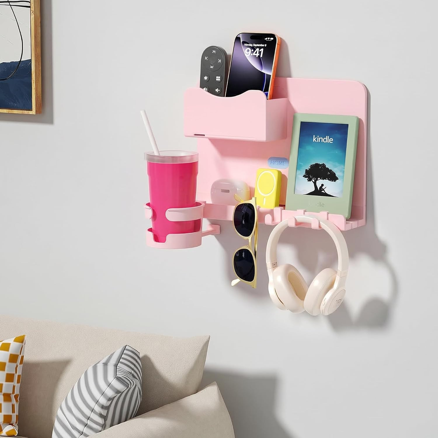 Floating Shelves for Bedside Shelf Accessories Organizer, Wall Mount Shelf Stick