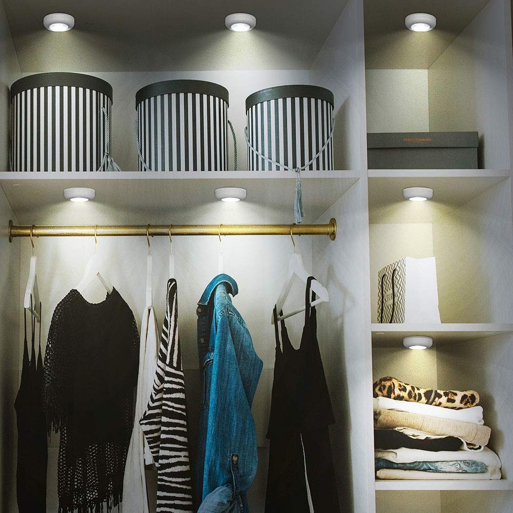 Tap Light 6 Pack Portable LED Puck Touch Night Lights - Battery Small, 6-Pack