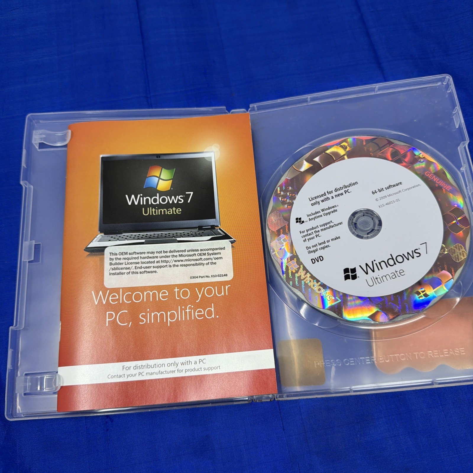 Microsoft Windows 7 Ultimate 64-bit DVD w/ Product Key