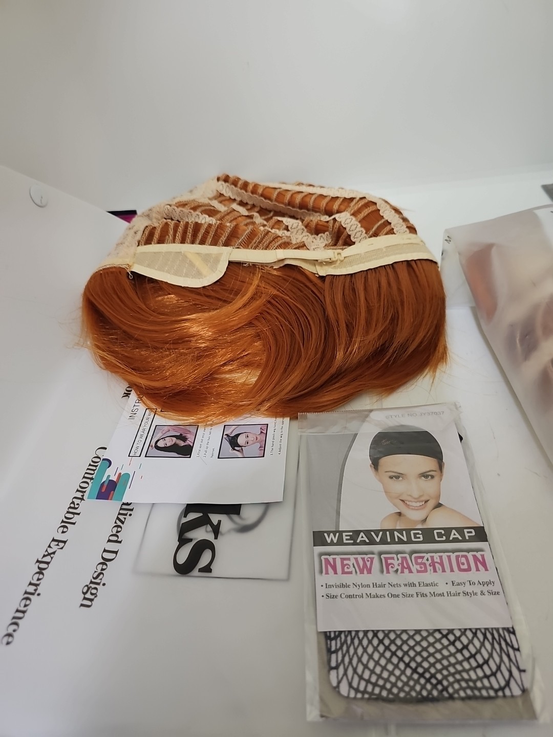 Sallcks Short Orange Wig for Mens Natural Straight Layered Synthetic Hair Wig fo