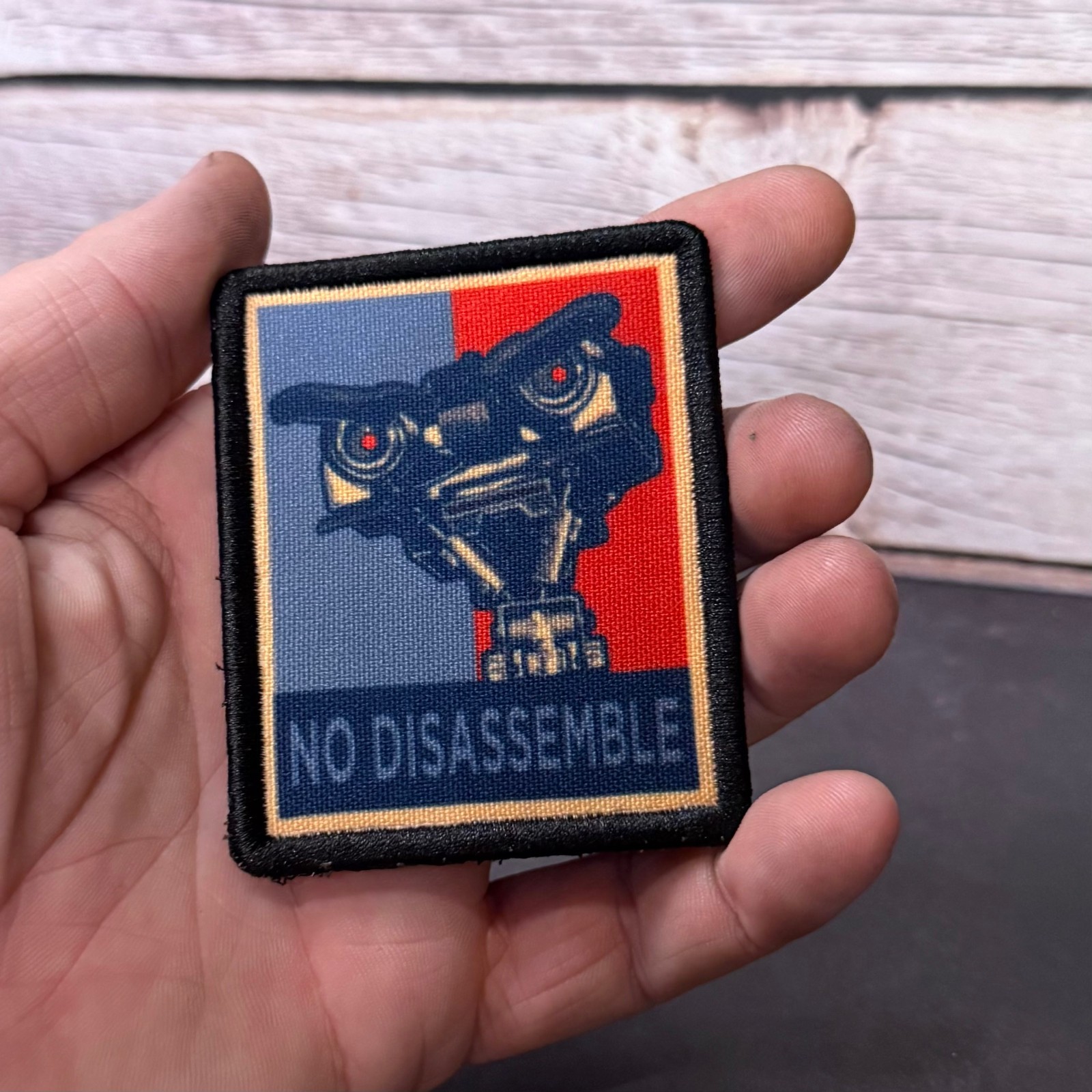 No Disassemble Printed Morale Patch, 2x3" Johnny 5 | VELCRO® Brand Fastener
