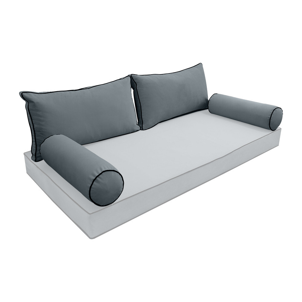 COVER ONLY Model V2 Full Velvet Contrast Indoor Daybed Cushion Bolster - AD347