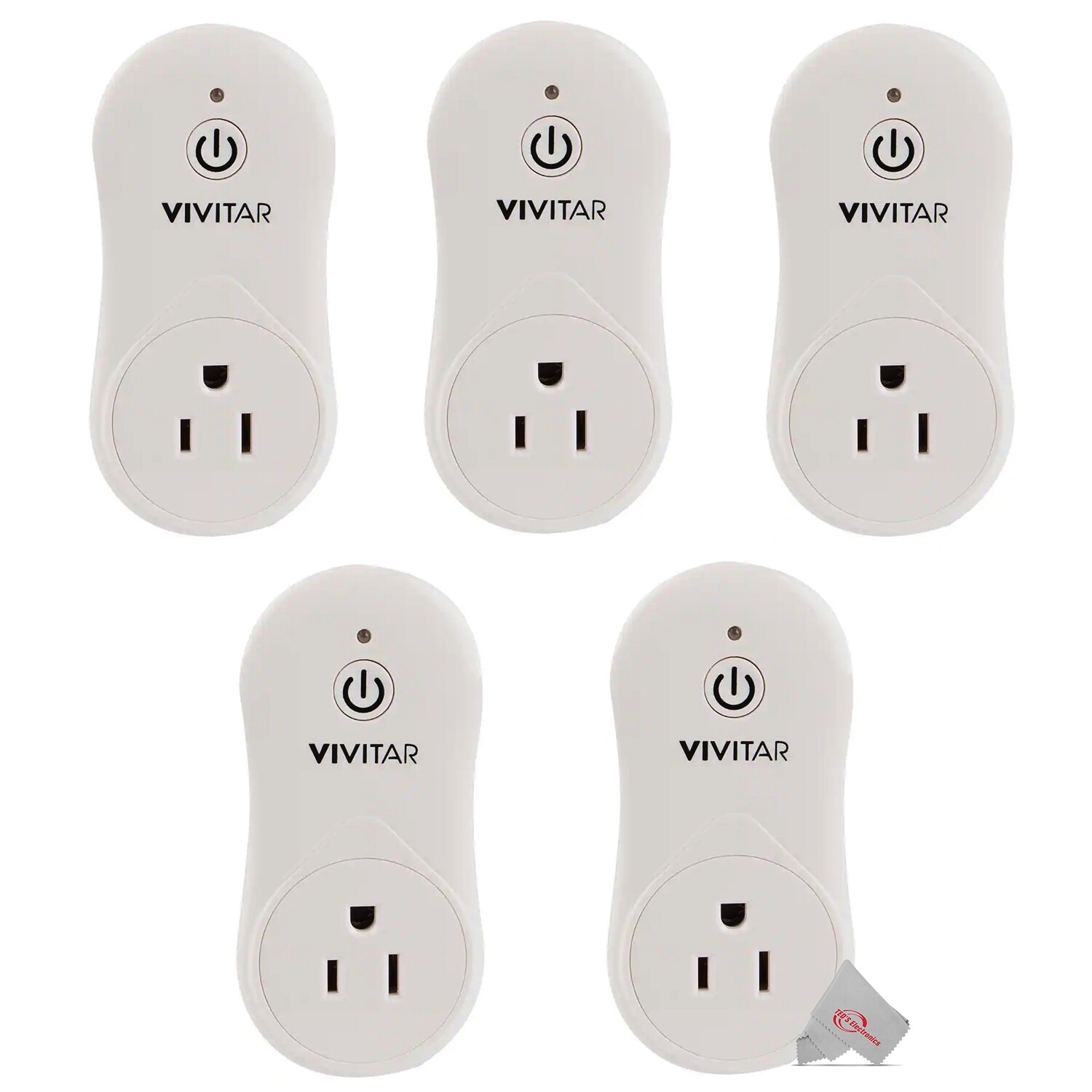 5x Vivitar Smart Home Wi-Fi Outlet + USB Port - No Hub Required