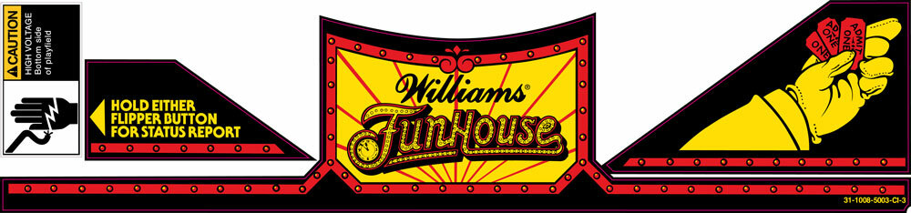 Williams Funhouse  Pinball Machine Apron Decal Set