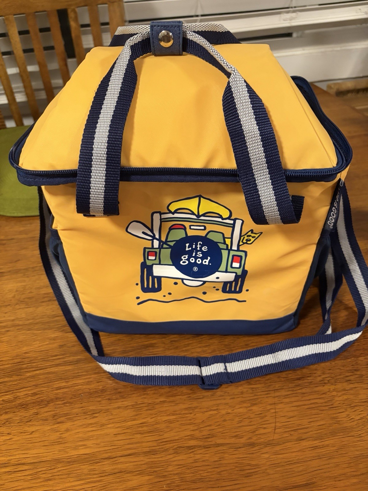 Life Is Good Yellow 24 Can Dome Cooler Bag Jake the Dog Jeep Graphic EUC