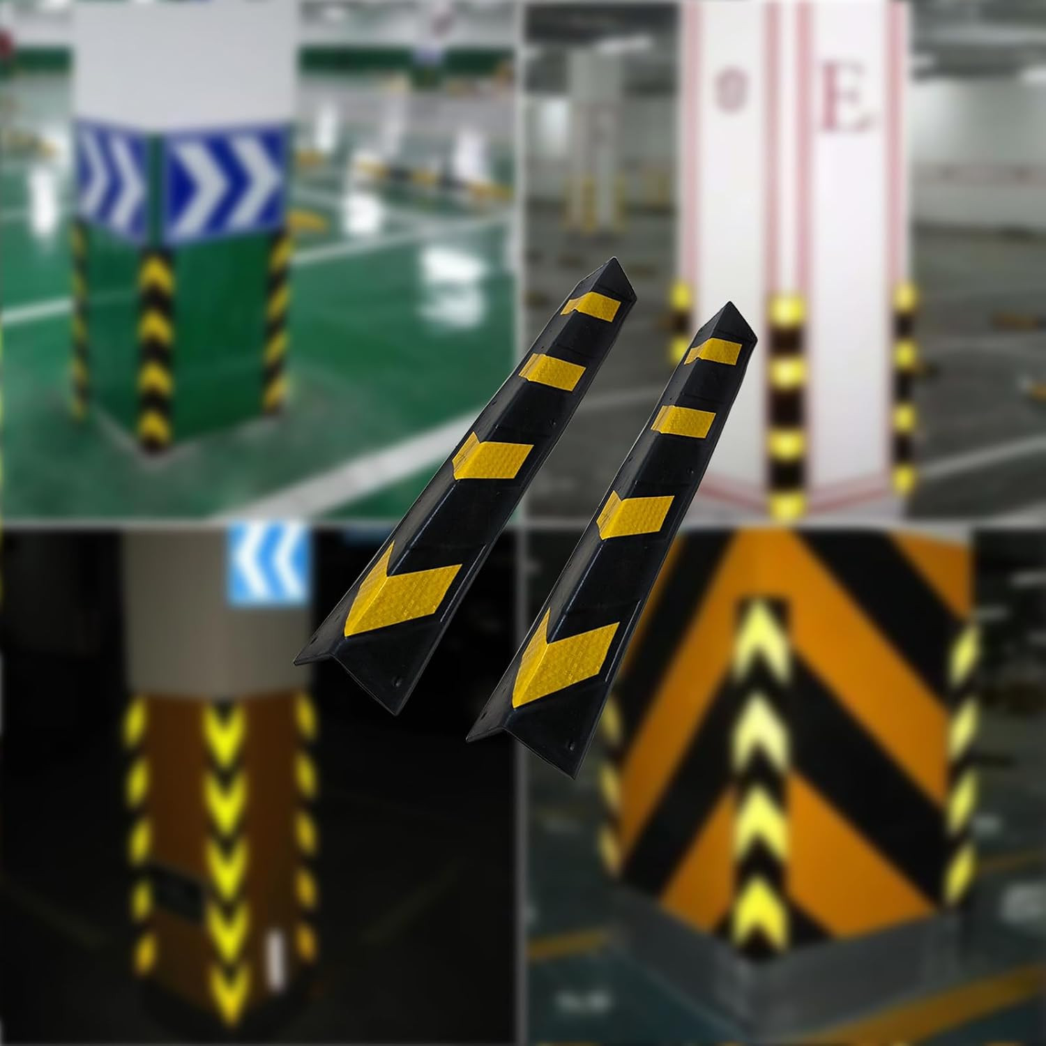 6 Pack Reflective Corner Guard Wall Corner Protector 27" Rubber Wall Protectors